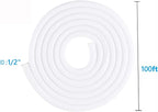 1/2" x100ft Split Sleeve Wire Loom Tubing - Chew-Proof Pet-Safe Cord Protector for USB, Power, Audio/Video Cables | Durable Cable Sleeve to Protect Cats & Wires | Easy Install, White