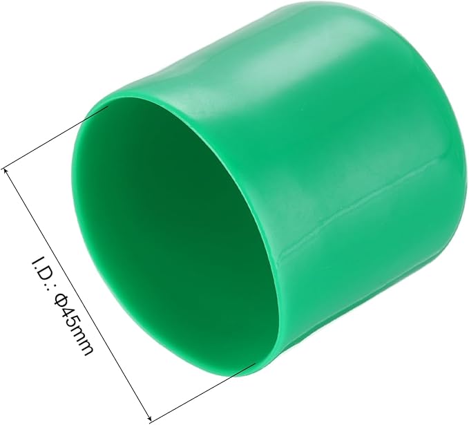 uxcell 10pcs Rubber End Caps 45mm(1 3/4") ID Vinyl Round End Cap Cover Screw Thread Protectors Dark Green
