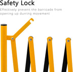 Easily Assembled Expandable Metal Barricade, Portable Safety Barrier with Casters, Flexible Fence Mobile Barrier Gate, Adjustable Traffic Fence, 8.2 Feet, Yellow and Black