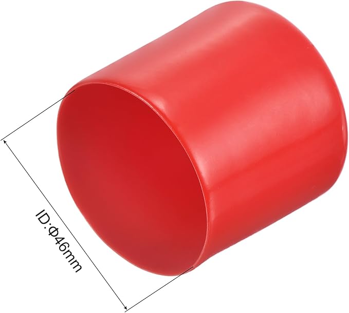 uxcell 5pcs Rubber End Caps 1 13/16"(46mm) ID Vinyl PVC Round Tube Bolt Cap Cover Screw Thread Protectors Red