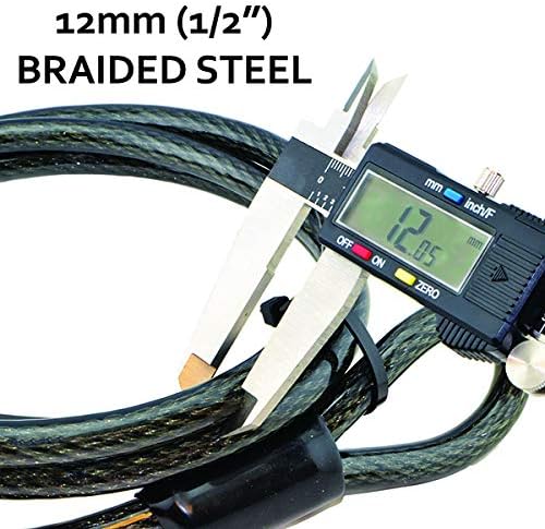 Lumintrail 12mm (1/2 inch) Heavy-Duty Security Cable, Vinyl Coated Braided Steel with Sealed Looped Ends (4', 7', 10', 15', 20', 25' or 30') (20-FT)
