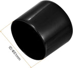 uxcell 5pcs Rubber End Caps 2"(51mm) ID Vinyl PVC Round Tube Bolt Cap Cover Screw Thread Protectors Black