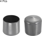 uxcell 4pcs Rubber End Caps 51mm ID Vinyl Round End Cap Cover Screw Thread Protectors Dark Grey, 40mm Height