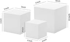 Glossy White Acrylic Cubes Display Nesting Risers,for displays and photography,displaying jewelry, cosmetics, figures,for retail counter,exhibition, Set of 3(4",5",6" cubes) (Glossy White)