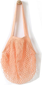 Portable Reusable Mesh Cotton Net String Bag Organizer Shopping Tote Handbag Fruit Storage Shopper NEW (pink)