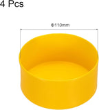 uxcell 4pcs Rubber End Caps 110mm(4.3 Inch) ID Vinyl Round End Cap Cover Screw Thread Protectors Yellow, 50mm Height
