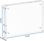 NIUBEE 5x7 Acrylic Frame, Clear Picture Frame 20% Thicker Block,Frameless Acrylic Frames Double Sided,Magnetic frames Display Desktop for Office/Home