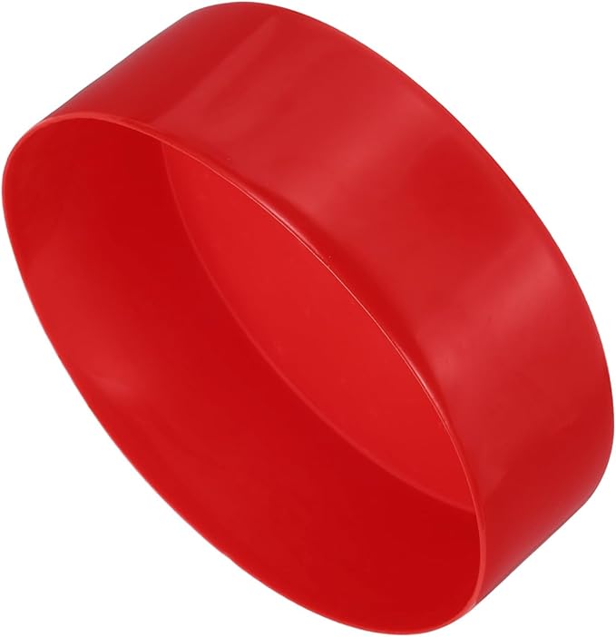 uxcell 4pcs Rubber End Caps 5 15/16"(150mm) ID Vinyl Round End Cap Cover Screw Thread Protectors Red, 50mm Height