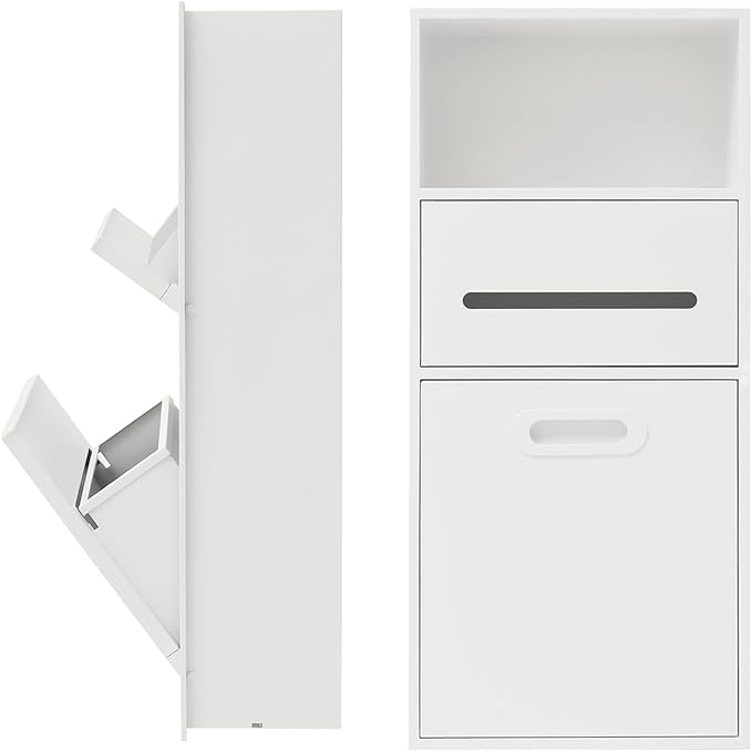 Stainless Steel Shower Niche with Trash Can Stainless Recessed Storage Cabinet White 26 * 11.8 No Tile Needed Wall Niche Recessed Toilet Paper Holder for Kitchen Living Room Bedroom Hotel