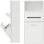 Stainless Steel Shower Niche with Trash Can Stainless Recessed Storage Cabinet White 26 * 11.8 No Tile Needed Wall Niche Recessed Toilet Paper Holder for Kitchen Living Room Bedroom Hotel
