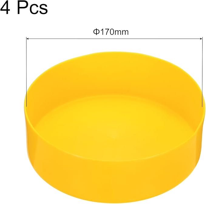 uxcell 4pcs Rubber End Caps 170mm(6.7 Inch) ID Vinyl Round End Cap Cover Screw Thread Protectors Yellow, 50mm Height