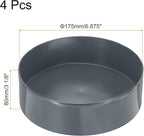 uxcell 4pcs Rubber End Caps 175mm(6 7/8 Inch) ID x 80mm(3 1/8 Inch) H Vinyl Round End Cap Cover Screw Thread Protectors Dark Grey