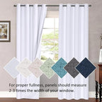 H.VERSAILTEX Linen Blackout Curtains 63 Inches Long 100% Absolutely Blackout Thermal Insulated Textured Linen Look Curtain Draperies Anti-Rust Grommet, Energy Saving with White Liner, 2 Panels, Ivory