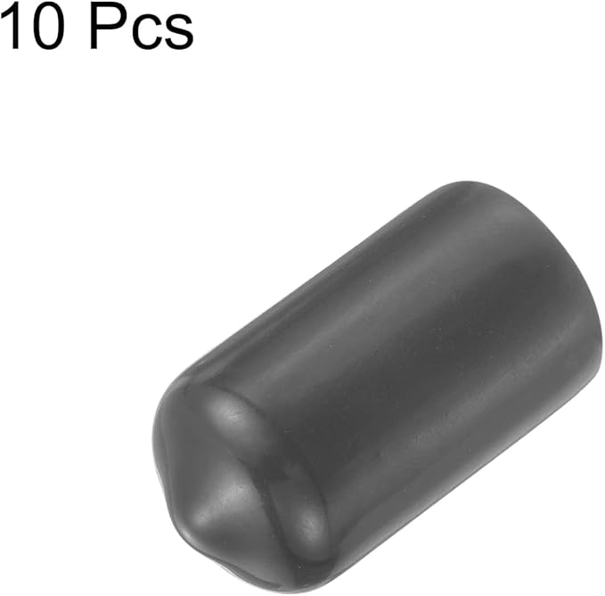 uxcell 10pcs Rubber End Caps 10.5mm ID Vinyl Round End Cap Cover Screw Thread Protector Dark Grey