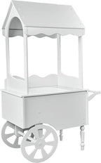 Vintage Candy Cart with Wheels for Party - Dessert Cart with wheels and Handle Bar for easy movement - 67" H' X 26" L' X 22" W' - PVC Treat Cart for Parties, Weddings and Birthday - Easy Assembly