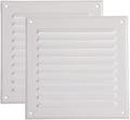 Vent Systems - 6 x 6 Inch (Inner) Pack of 2 White Metal Square Soffit Air Vent Grille Cover, Register Vent Deflector Louver Built-in Mesh HVAC for Bathroom Home Office Kitchen 8" x 8" (Outer)