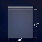 iMailer - 500 Count - 12" x 15" Large Zip Bags - 2 Mil Reclosable Zip Plastic Poly Bags with Lock Seal Zipper for Storage, Clothing, T-Shirts, Pants