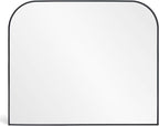 Modern Large Wall Mirror, Modern Mantel Minimalist Home Decor, Brushed Black Metal Framed Arched Mirror for Living Room, Bedroom, Fireplace, Mantle, Entryway, Bathroom, 40" x 30", Black