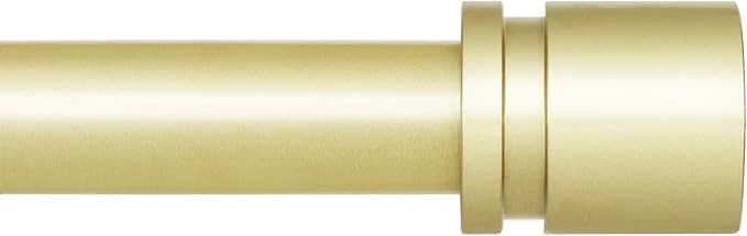 Curtain Rods for Windows 16 to 170 Inches Adjustable Length 1 Inch Diameter Window Curtain Rod with Aluminium Finials, Warm Gold
