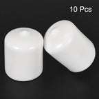 uxcell 10pcs Rubber End Caps 23mm ID Vinyl Round End Cap Cover Screw Thread Protectors White