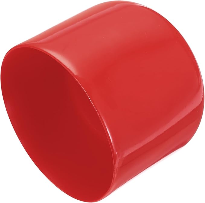 uxcell 4pcs Rubber End Caps 58mm ID Vinyl Round End Cap Cover Screw Thread Protectors Red, 40mm Height