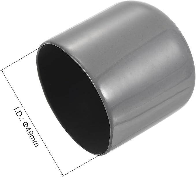 uxcell 10pcs Rubber End Caps 49mm ID Vinyl Round End Cap Cover Screw Thread Protectors Dark Grey