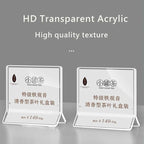 Acrylic Sign Holder Price Tag Displays Table Top Sign Stand (A：150*150mm/5.9*5.9 inches)