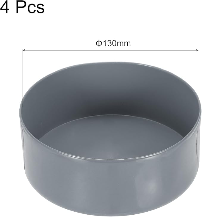 uxcell 4pcs Rubber End Caps 130mm(5 1/8 Inch) ID x 80mm(3 1/8 Inch) H Vinyl Round End Cap Cover Screw Thread Protectors Light Gray