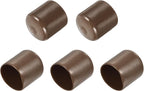 uxcell 5pcs Rubber End Caps 29mm(1 1/8") ID Vinyl PVC Round Tube Bolt Cap Cover Screw Thread Protectors Brown