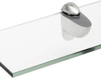 Spancraft Glass H-10x21-Brushed Steel Heron Glass Shelf, Brushed Steel, 10" x 21"