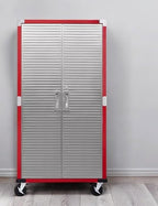 Heavy Duty Storage Solid Stainless Steel Cabinet with Lockable, Adjustable Shelf, Metal Garage Organizer (Red, 36" W x 18" D x 72" H)
