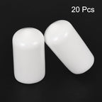 uxcell 20pcs Rubber End Caps 11mm ID Vinyl Round End Cap Cover Screw Thread Protectors White