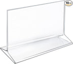 Azar Displays 142704 8.5-Inch W x 5.5-Inch H Top- Load Acrylic Sign Holder, 10-Pack