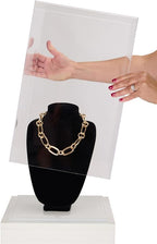 Displays2go Pedestal Display Stands with Contemporary Tiered Design and Recycled Acrylic Topper (PEDWDWH3)