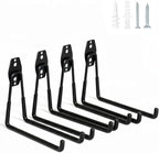 WMK 7.3'' Heavy Duty Garage Hooks, 4 Pack Wall Mount Garage Storage Hooks for Hanging Bike, Ladder, Tools - 100LB Load Capacity, Triple-Welded, PVC Coated (Black)