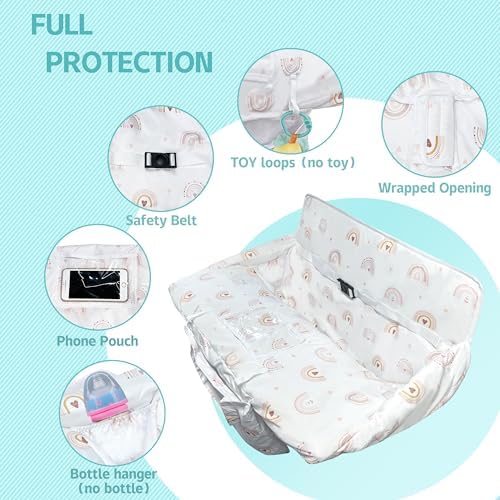 Shopping Cart Cover for Baby,2-in-1 High Chair Cover with Portable Cloth Bag,Cart Seat Pad for Babies Grocery Cushion Cover Restaurant,Suitable for All Supermarkets