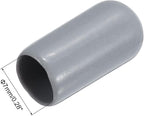 uxcell 20pcs Rubber End Caps 7mm ID Vinyl PVC Round Tube Bolt Cap Cover Screw Thread Protectors Grey