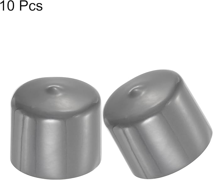 uxcell 10pcs Rubber End Caps 49mm ID Vinyl Round End Cap Cover Screw Thread Protectors Dark Grey