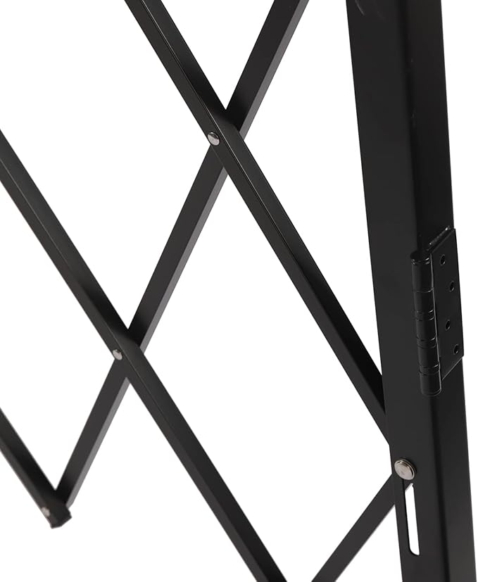 Single Folding Security Gate 7.22'Hx6.56'W Iron Accordion Security Gate Flexible Expanding Security Gate 360° Rolling Barricade Scissor Door with Padlock for Entry Security, Garage, Warehouse