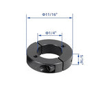 (4-Pack) Shaft Collar 1/4" Bore, 1045 STEEL Double Split Clamp-On Shaft Collars Style, 11/16" OD, 5/16" Thickness, with M4 Set Screws