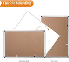 VIZ-PRO Tamperproof Lockable Cork Noticeboard Class 1 Aluminium Framed 48x36 Inches