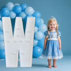 PRELIFE MEMORY 3FT/36 Inch Light Up Marquee Letter A-Z, White Frame KT Board Plug-in KT Board with Bracket White LED Party Decorative Light Decoration for Birthday Party Anniversary (W)