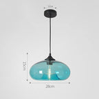 Industrial Shape of Onion Vintage Chandelier E27 Pendant Light Ceiling Lamp Colorful Glass Cage (Light Blue)