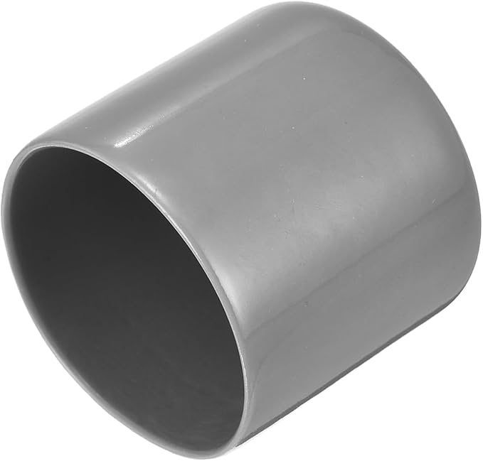 uxcell 4pcs Rubber End Caps 43mm ID Vinyl Round End Cap Cover Screw Thread Protectors Light Gray, 40mm Height