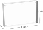 Meetu Acrylic Picture Frame 4x6,Clear Freestanding Double Sided 20mm Thickness Frameless Magnetic Photo Frames Desktop Display with Gift Box Package(5 Pack)