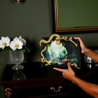 Hand-Crafted Resin Snake Picture Frame - 5x7 Inch Mother & Baby Snake Design, Unique Home Decor Wall Art, Wildlife Figurine Display