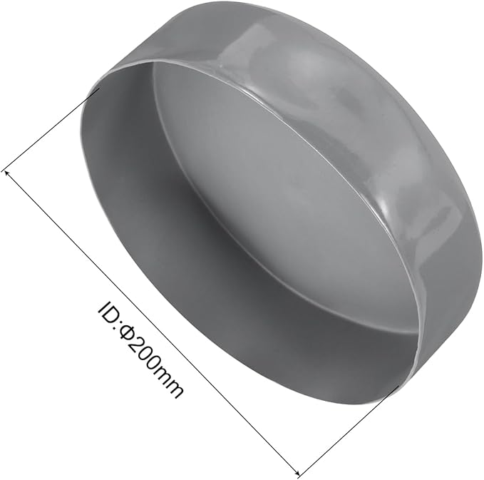 uxcell 4pcs Rubber End Caps 200mm ID Vinyl Round End Cap Cover Screw Thread Protectors Light Gray, 50mm Height