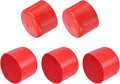 uxcell 5pcs Rubber End Caps 2 1/8"(54mm) ID Vinyl PVC Round Tube Bolt Cap Cover Screw Thread Protectors Red