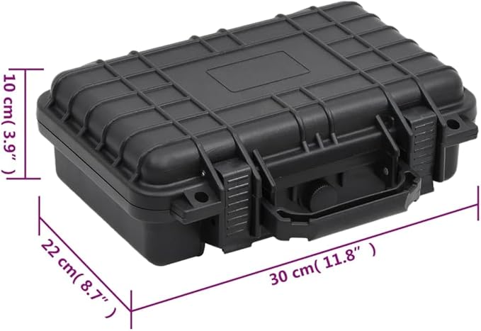 PP Portable Flight Case, Lockable Tool Box for Transportation Travelling, Protective Equipment Case, 11.8"x8.7"x3.9", -280