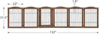 unipaws Pet Playpen with Wood and Wire, 6 Panels Extra Wide Freestanding Walk Through Dog Gate with 4 Support Feet, Foldable Stairs Barrier Pet Exercise Pen for Dogs Cats